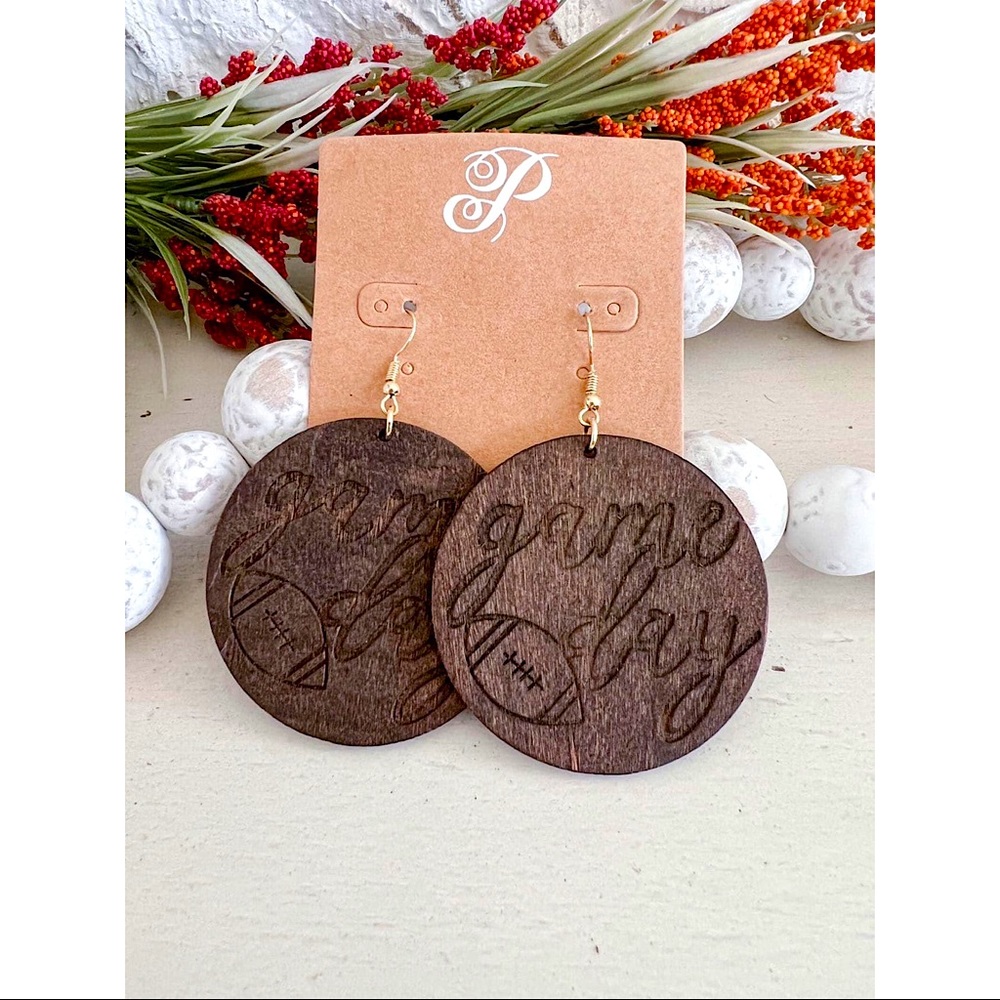 ✨NEW✨ Wooden Football Earrings